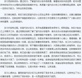 室内设计实习报告总结