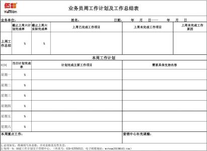 业务员工作计划 业务员2015年工作计划