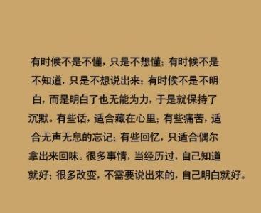 知道事情不想说的句子 有时候不是不懂，只是不想懂