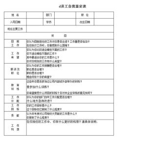 新员工入职须知范文 新入职员工自我鉴定表范文