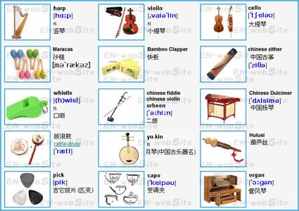 常见乐器的英语单词 所有乐器的英语单词