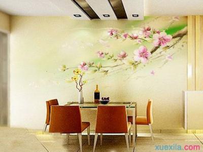 餐厅装修效果图欣赏 餐厅背景墙效果图欣赏 手绘餐厅背景墙效果图