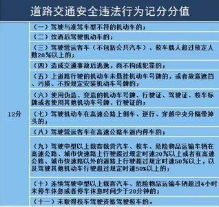 2017交通法规扣分细则 2017年交通法规处罚细则