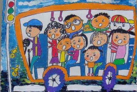 交通儿童画图片大全 儿童画大全交通安全_关于交通安全的儿童画