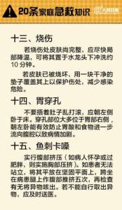 急救基本知识与技术 20条家庭基本急救知识