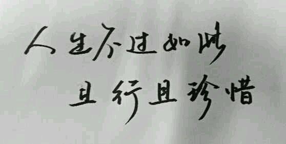 人生不易 且行且珍惜 人生不过如此，且行且珍惜很透彻