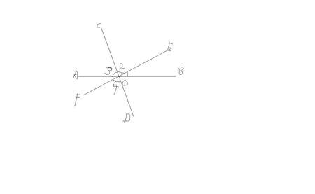 点aob在同一条直线上 如图，∠AOB=90°，直线EF经过点O