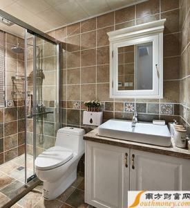 卫浴间装修效果图 拼贴美之卫浴间瓷砖铺贴效果图