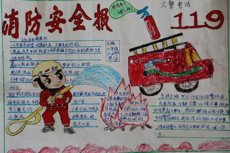 小学手抄报版面设计图 关于小学消防安全的手抄报版面设计图