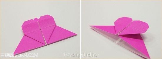 心形书签折纸 心形书签的折纸方法