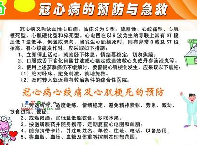 冠心病发作如何急救 冠心病的预防与急救