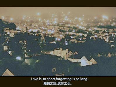 爱情太短 遗忘太长 爱情太短，而遗忘太长。