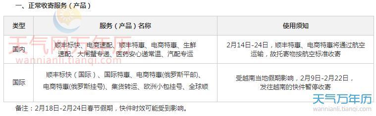 顺丰春节放假安排 2015顺丰快递春节放假时间安排