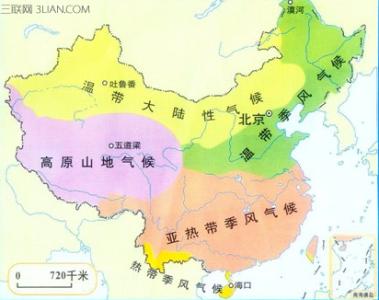 中国有哪些气候类型 中国的五种气候类型有哪些