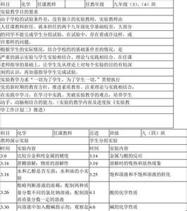 初三化学下册教学计划 九年级化学教学工作计划