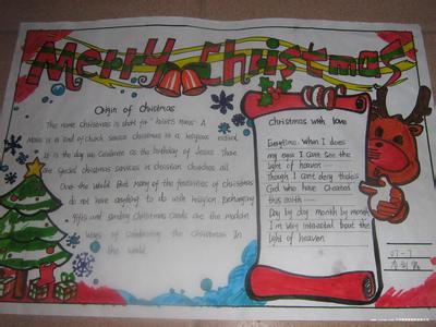 英语圣诞节手抄报内容 关于圣诞节的英语手抄报图片