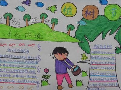 上古卷轴5环境美化mod 2015学生植树节手抄报图片：植树造林 美化环境