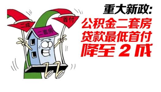 公积金二套房首付比例 9月1日公积金二套房首付比例降至20%