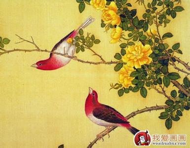 中国画花鸟画图片欣赏 中国画工笔花鸟画图片