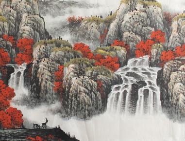 中国画大写意牡丹图片 大写意中国画太行山图片