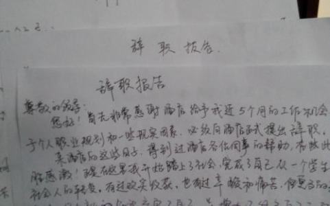 毕业生实习报告范文 毕业生辞职报告范文