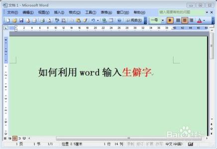 word2007怎么输入公式 怎么在word2007中输入生僻字