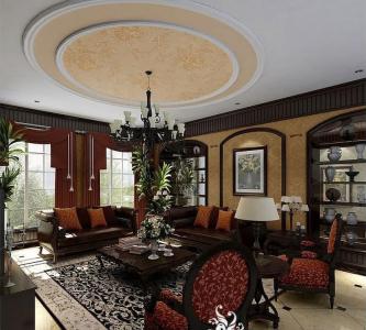 美式客厅装修效果图 美式客厅布置效果图设计