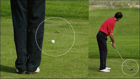 正手发平击球时站位 高尔夫击球前的站位姿势训练