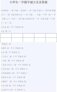 小学生二年级字谜大全 小学生猜字谜大全及答案