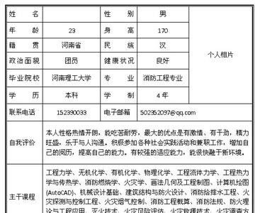 大一新生个人简历范文 大一新生个人简历范文3篇