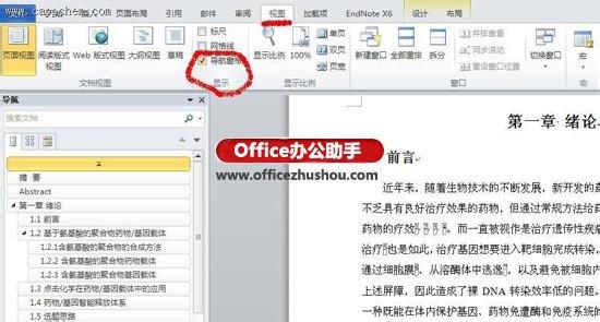 word2010文档结构图 word 2010显示文档结构的方法