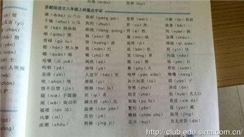 八年级上册语文生字词 八年级下册语文生字词