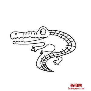 动物简笔画大全：鳄鱼的简笔画画法