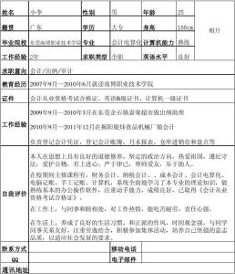 会计专业简历表范文 会计简历表自我评价范文5篇