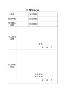 实习学生鉴定表自我鉴定