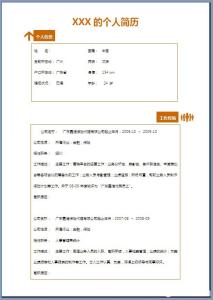 求职简历模板 保险个人工作简历 保险员求职简历模板
