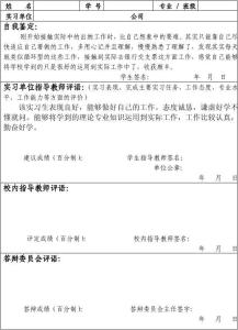 毕业实习成绩鉴定表 毕业成绩鉴定表