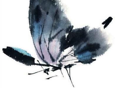 蝴蝶水墨画 带蝴蝶的古典水墨画图片