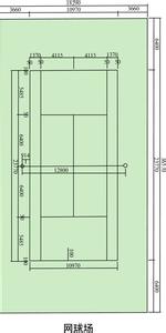 网球场标准尺寸图 标准网球场尺寸及规格说明