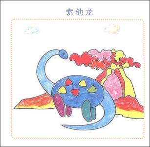儿童彩色铅笔画 儿童彩色铅笔画图片，恐龙绘画图片
