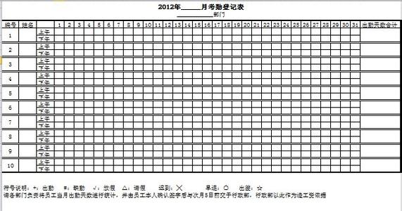 excel员工考勤表制作 Excel2003如何制作考勤表