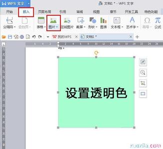 wps表格设置图片透明 wps文字如何将图片背景设置为透明