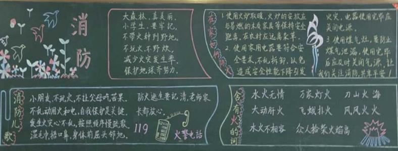 小学生消防安全黑板报 小学生关于消防安全的黑板报图片大全