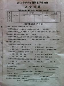 八年级下数学期末试卷 临沂市八年级语文下册期末试卷