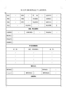 大学生毕业简历表格 毕业生简历表格模板