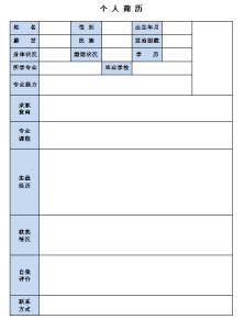 个人简历的表格怎么做 个人简历的表格