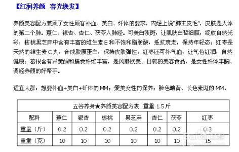 美容养颜花茶配方 美容养颜五谷配方