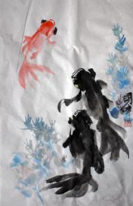 儿童中国画图片 儿童中国画鱼图