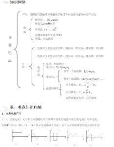 高三物理交变电流知识复习