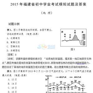 初三数学中考模拟试题 初三地理中考模拟试题及答案